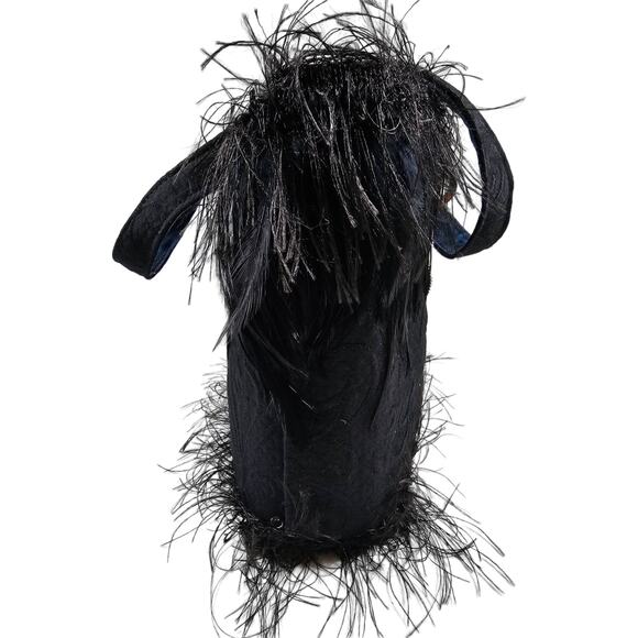 HANDMADE Black Fringe Floral Flower Pocketbook Handbag Purse NEW Signed GIFT - Picture 3 of 9